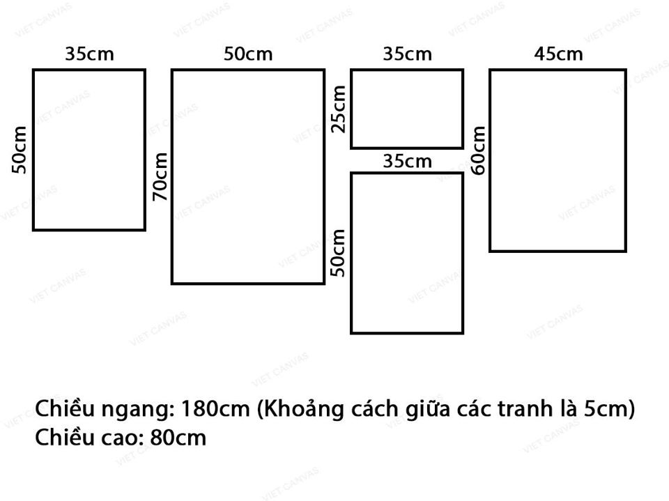 Bộ 5 Tranh Bãi Biển, Tòa Nhà, Quotes Và Cây Dừa - VU185.1