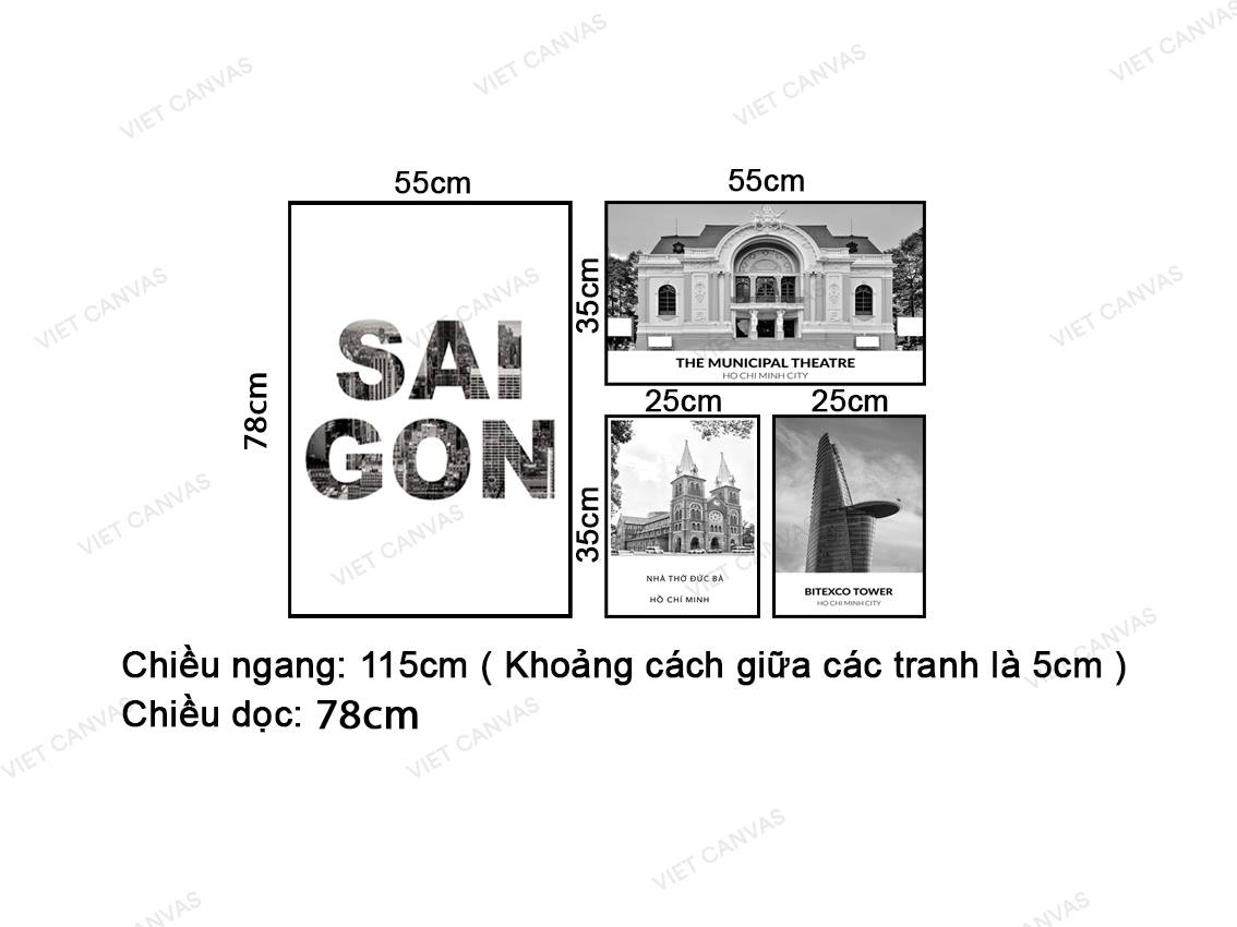 Bộ 4 Tranh Sài Gòn Trong Tôi - NT402