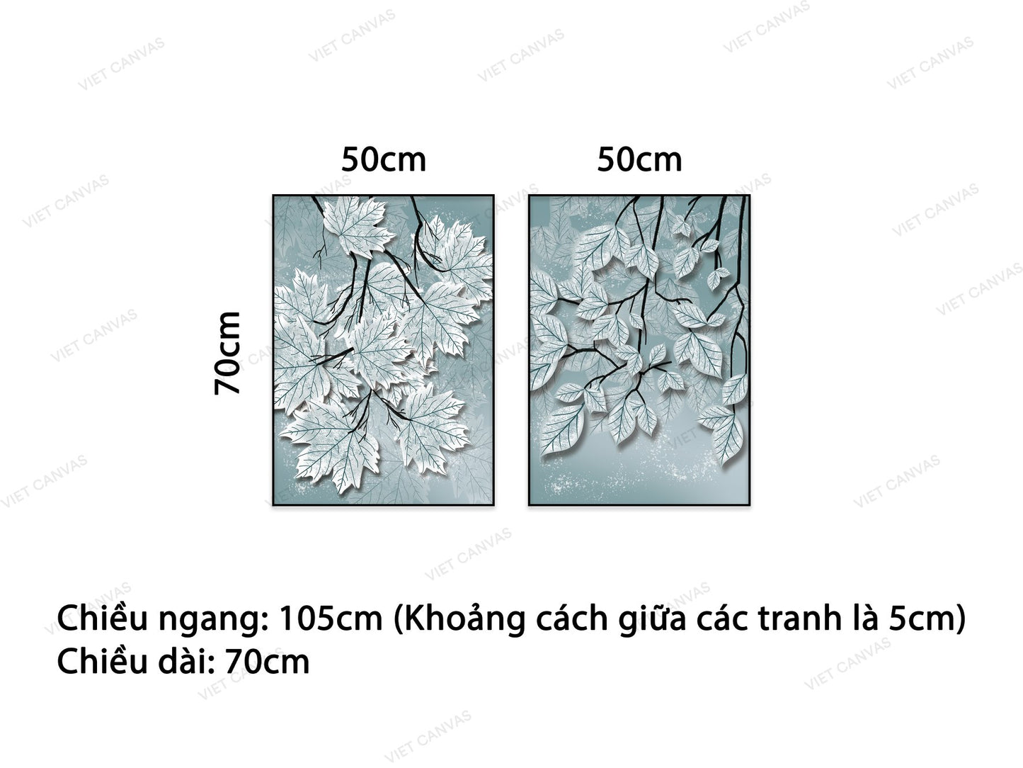 Bộ 2 Tranh Lá Phong Trắng - NT882