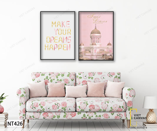 Bộ 2 Tranh Tòa Lâu Đài Và Quotes - NT426