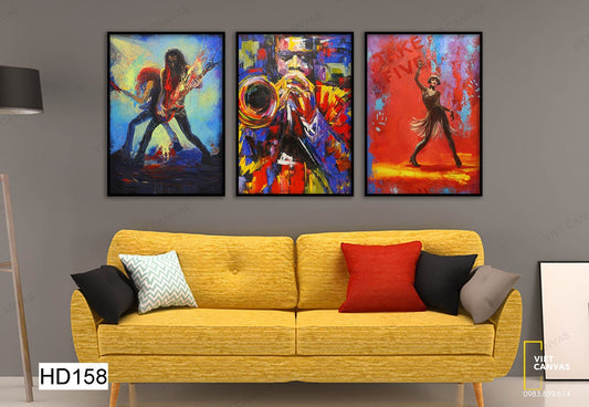 Bộ 3 Tranh Đàn Ông Lực Lưỡng Và Cô Gái Quyến Rũ - HD158