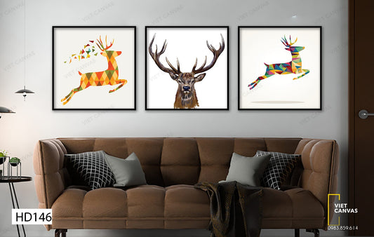Bộ 3 Tranh Con Hươu - HD146