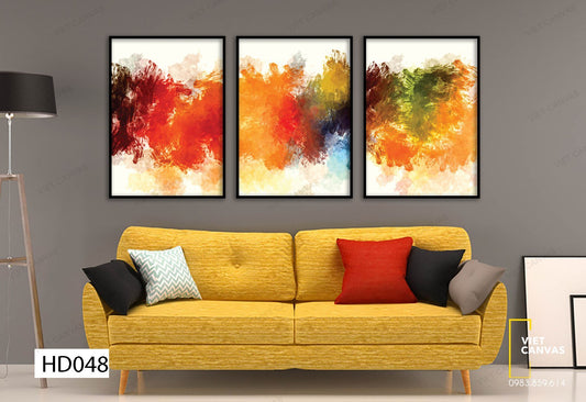 Bộ 3 Tranh Trừu Tượng Nhiều Màu - HD048
