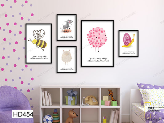 Bộ 5 Tranh Những Con Vật Đáng Yêu - HD454