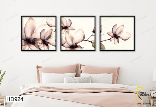 Bộ 3 Tranh Nhành Hoa Sứ - HD924