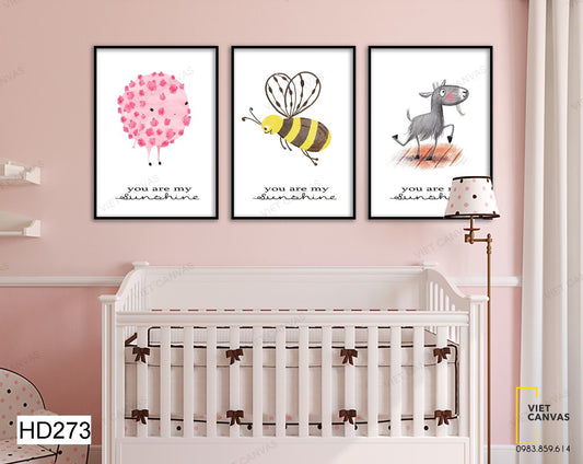 Bộ 3 Tranh Những Con Vật Ngộ Nghĩnh - HD273