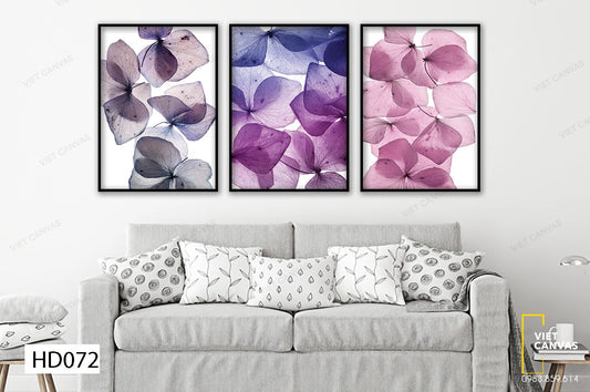 Bộ 3 Tranh Hoa Tím - HD072