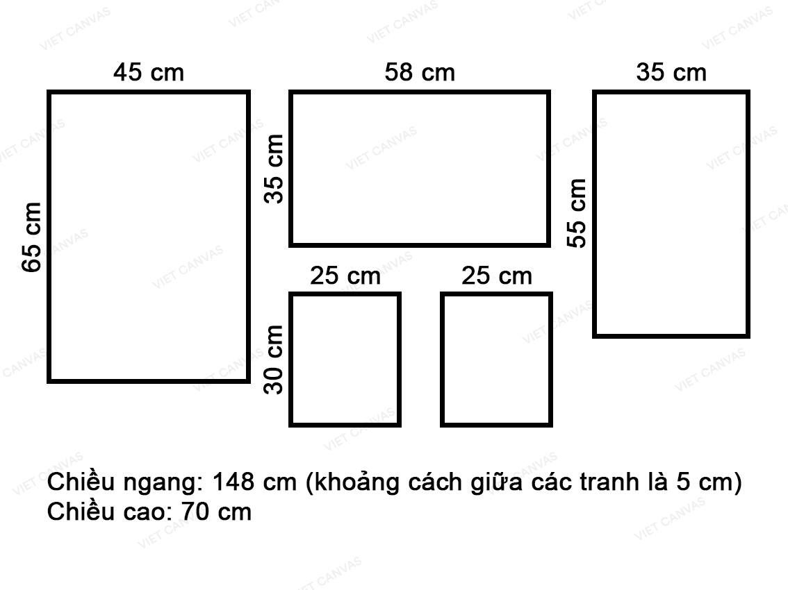 Bộ 5 Tranh Lá Cây Tươi Mát - VU123