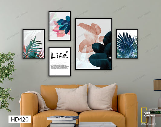 Bộ 5 Tranh Những Chiếc Lá Và Quotes - HD420