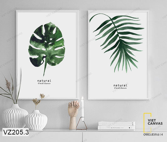 Bộ 2 Tranh Cành Lá Đơn Điệu - VZ205.3