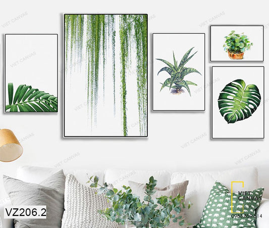 Bộ 5 Tranh Lá Cây Tươi Mát - VZ206.2