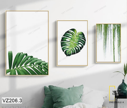 Bộ 3 Tranh Sắc Xanh Màu Lá - VZ206.3