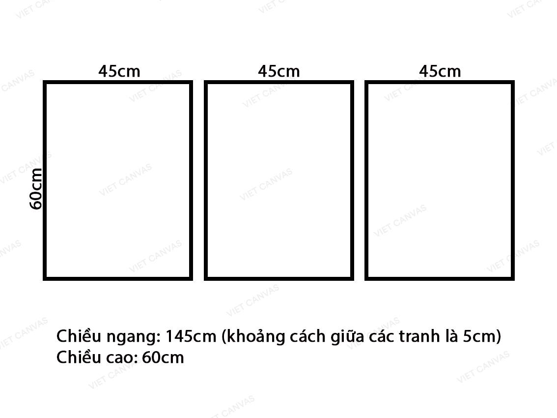 Bộ 3 Tranh Lá Cây Xanh - VZ866.1