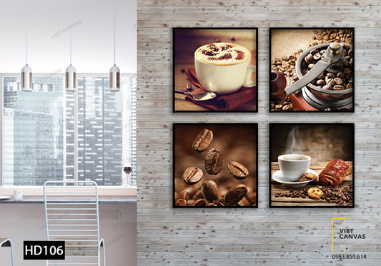 Bộ 4 Tranh Cà Phê - HD106