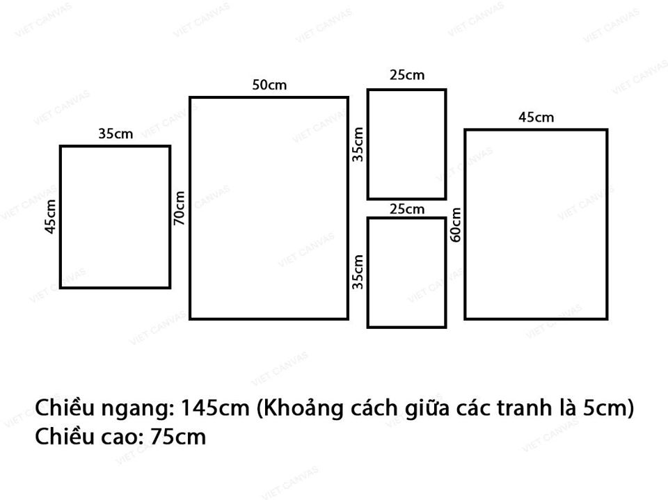 Bộ 5 Tranh Thác Nước Và Núi Rừng - VK015.1