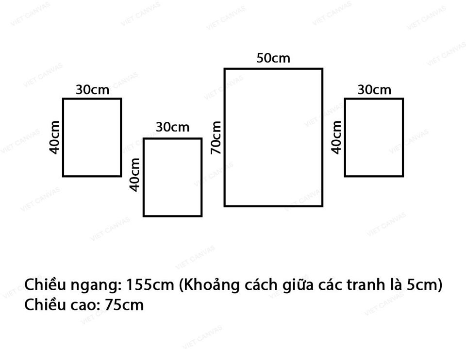 Bộ 4 Tranh Thác Nước Và Núi Rừng - VK015.3