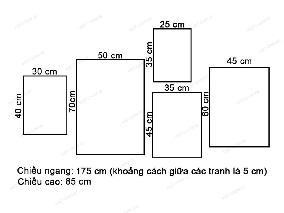 Bộ 5 Tranh Hoa Lá Xinh Xắn - VZ298.1