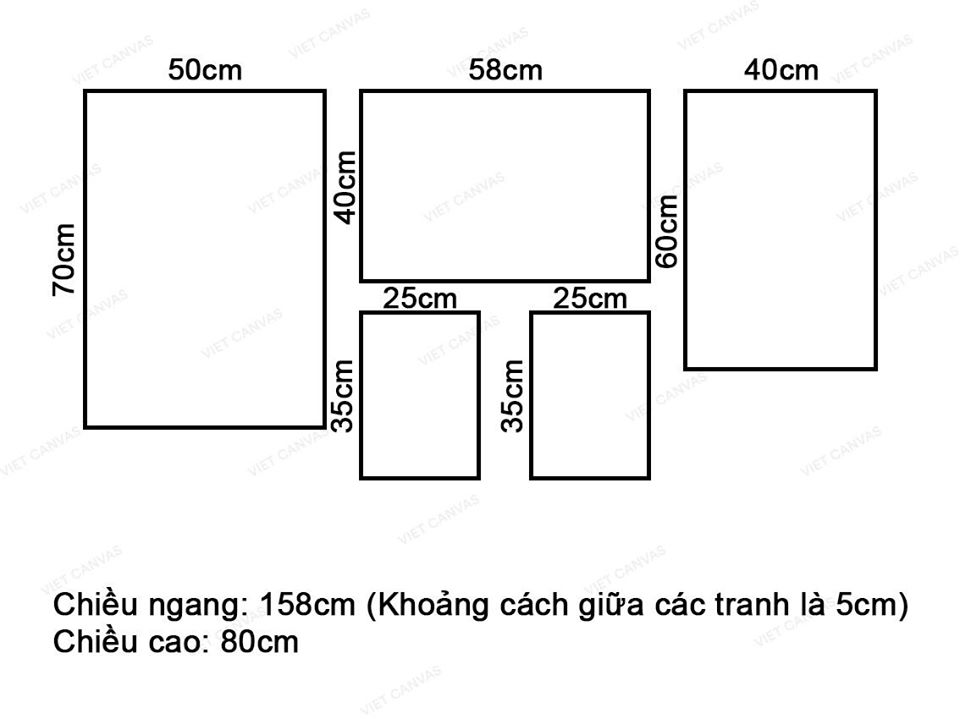 Bộ 5 Tranh Lá Cây Tươi Mát - VZ678.1