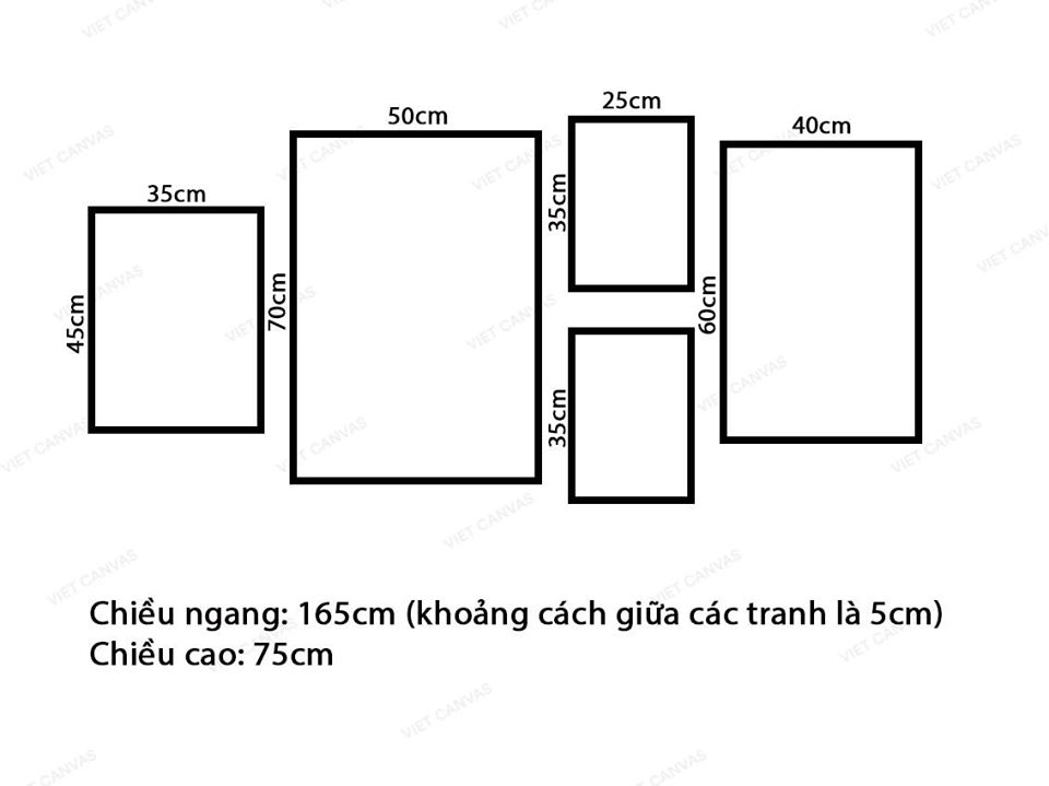 Bộ 5 Tranh Chú Mèo, Bó Hoa, Trái Tim Và Quotes - VZ751.2