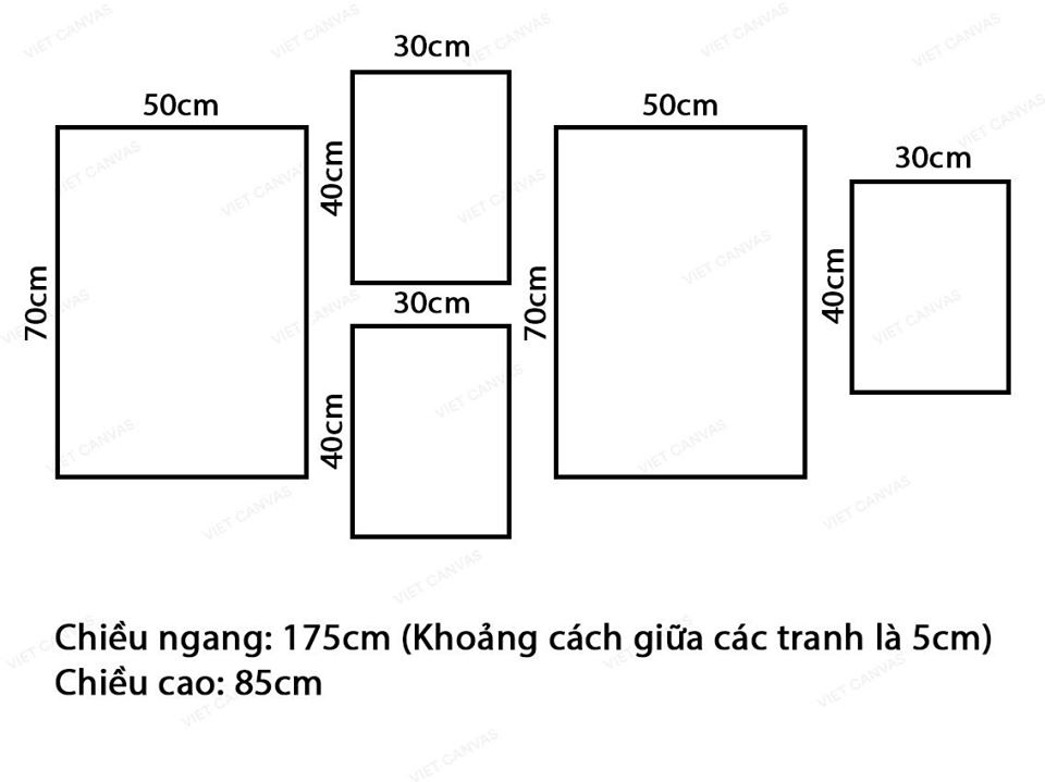 Bộ 5 Tranh Quotes, Bức Tường, Cây Và Hoa - VK001.1