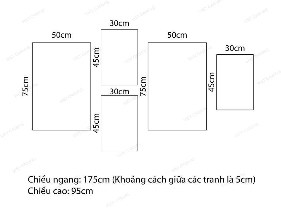 Bộ 5 Tranh Lá Cây, Bầu Trời, Xe Lam, Xương Rồng Và Quotes - VK010.1