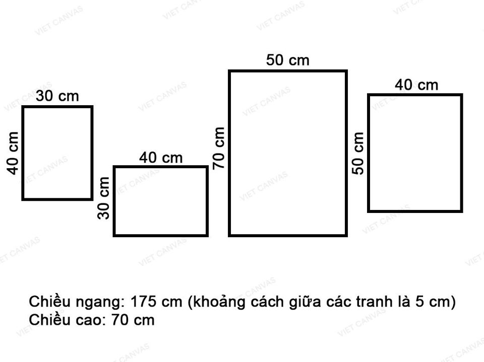 Bộ 4 Tranh Biển Cả Tươi Mát - VK007.2