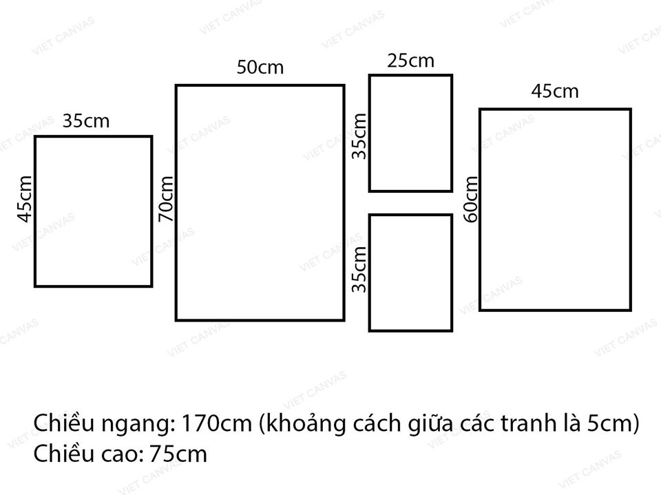 Bộ 5 Tranh Hươu, Lá Cây, Xe Lam, Bầu Trời Xanh Và Quotes - VZ255.1