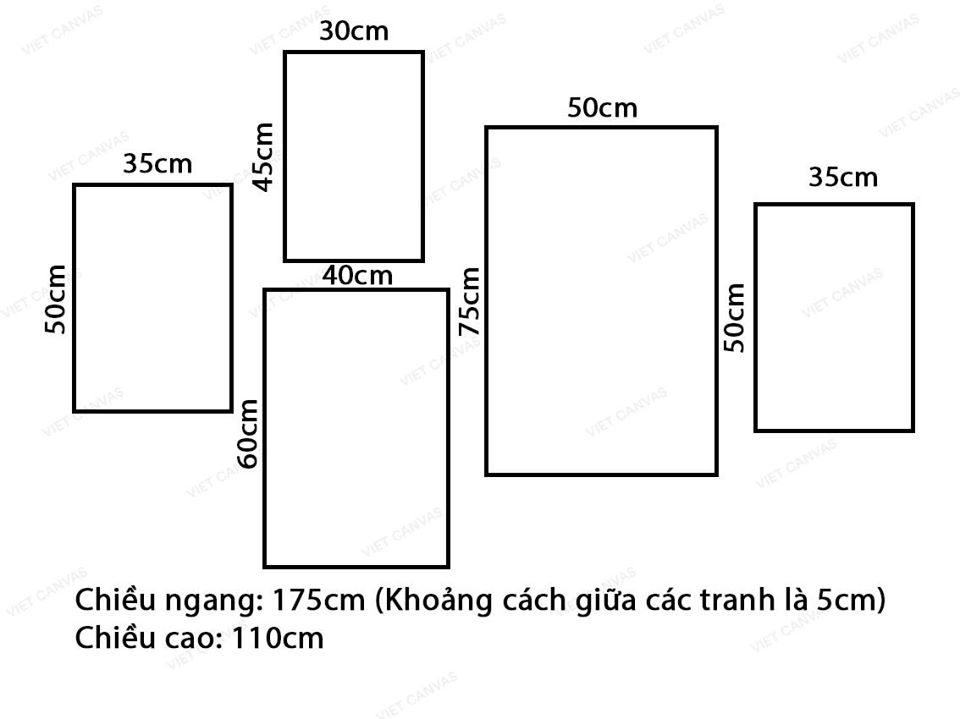 Bộ 5 Tranh Cây Và Lá Cổ Điển - VY074.2