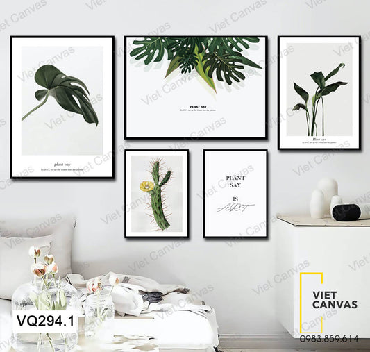 Bộ 5 Tranh Lá Cây Và Xương Rồng - VQ294.1