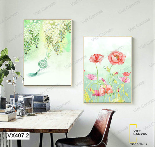 Bộ 2 Tranh Những Bông Hoa Và Cẩm Thạch - VX407.2