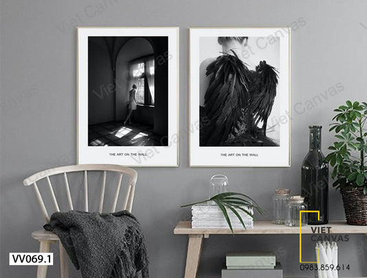 Bộ 2 Tranh Cô Gái Và Khung Cửa Sổ - VV069.1
