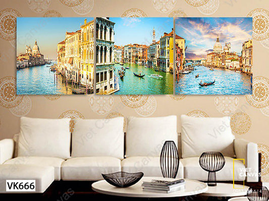Bộ 3 Tranh Khách Sạn Venice Châu Âu - VK666
