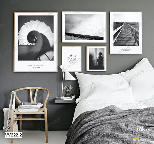 Bộ 5 Tranh Thang Bộ Và Cây Cầu - VV222.2