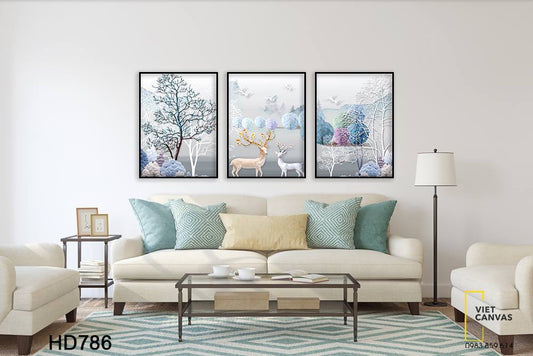 Bộ 3 Tranh Hươu Trong Rừng - HD786