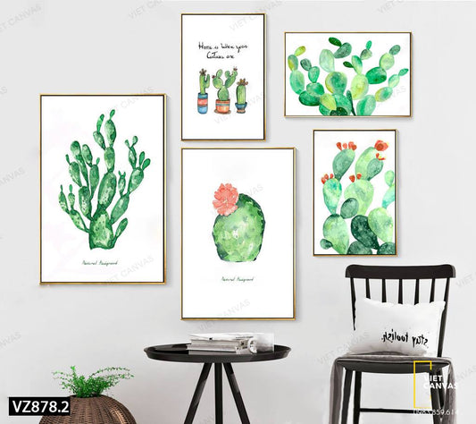Bộ 5 Tranh Những Cây Xương Rồng Dễ Thương - VZ878.2