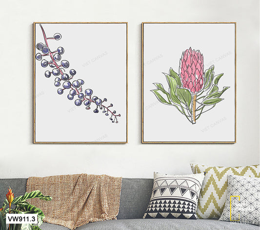 Bộ 2 Tranh Hoa Và Quả- VW911.3