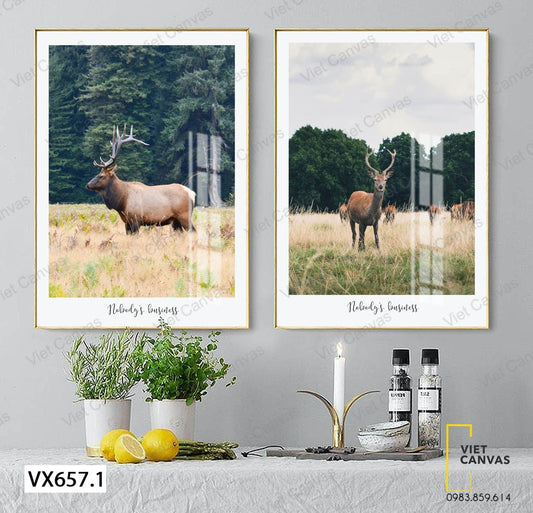 Bộ 2 Tranh Bầy Hươu Trong Rừng - VX657.1