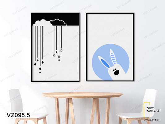 Bộ 2 Tranh Mây Và Chú Thỏ - VZ095.5
