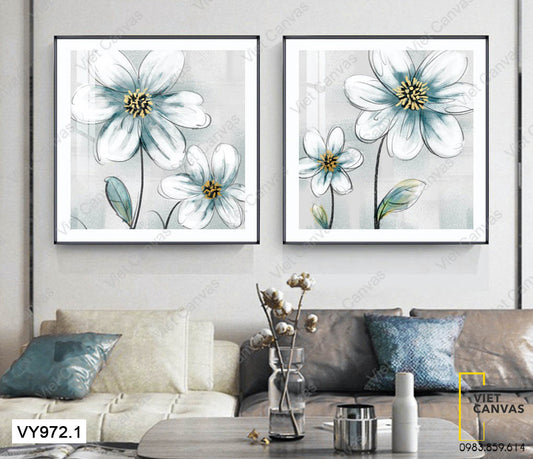 Bộ 2 Tranh Bông Hoa Năm Cánh - VY972.1
