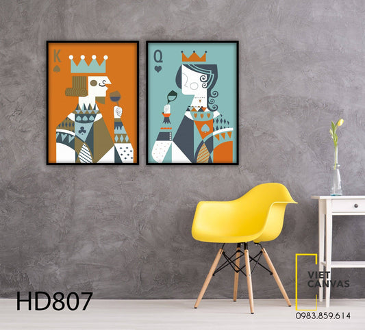 Bộ 2 Tranh Bữa Tiệc Của 2 Quân Bài - HD807