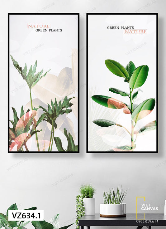 Bộ 2 Tranh Cành Lá Xanh Tươi - VZ634.1
