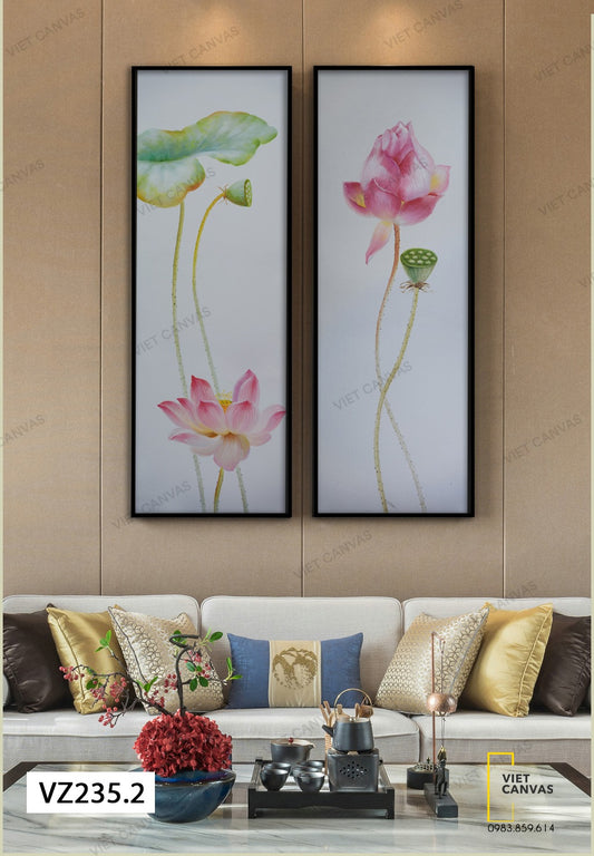 Bộ 2 Tranh Cánh Sen Hồng - VZ235.2