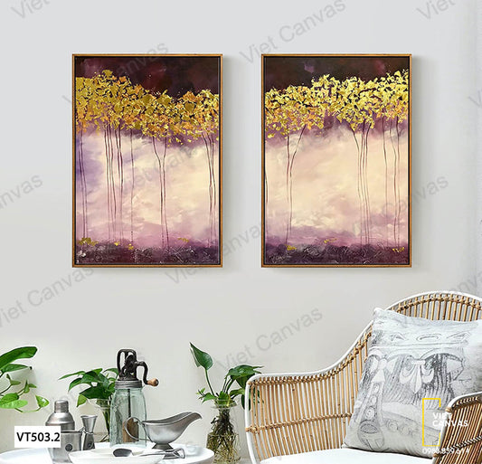 Bộ 2 Tranh Cây Lá Vàng - VT503.2