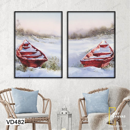 Bộ 2 Tranh Chiếc Thuyền Băng Giá - VD482