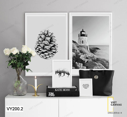 Bộ 2 Tranh Trái Thông Và Ngọn Hải Đăng - VY200.2