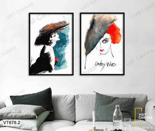 Bộ 2 Tranh Hai Cô Gái - VT678.2