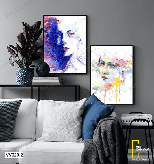 Bộ 2 Tranh Cô Gái Cá Tính - VV020.2
