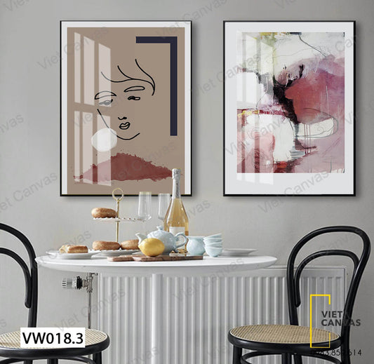 Bộ 2 Tranh Cô Gái Nghệ Thuật Và Nghệ Thuật - VW018.3