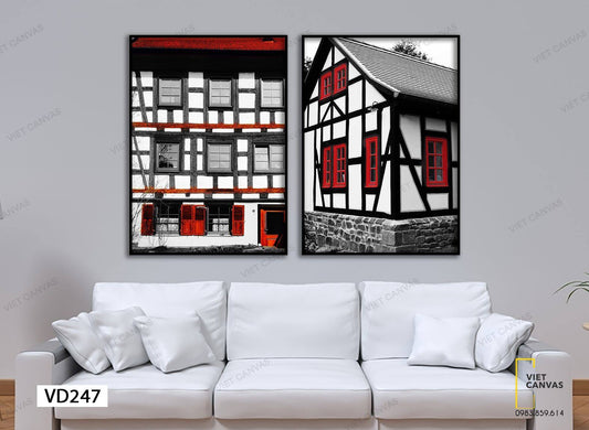 Bộ 2 Tranh Cửa Kính - VD247