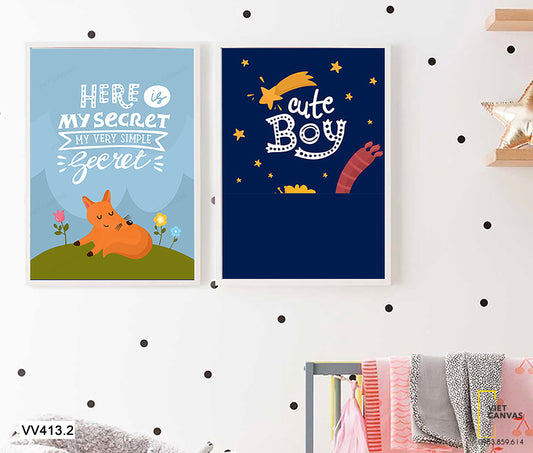 Bộ 2 Tranh Chú Cáo Và Quotes - VV413.2
